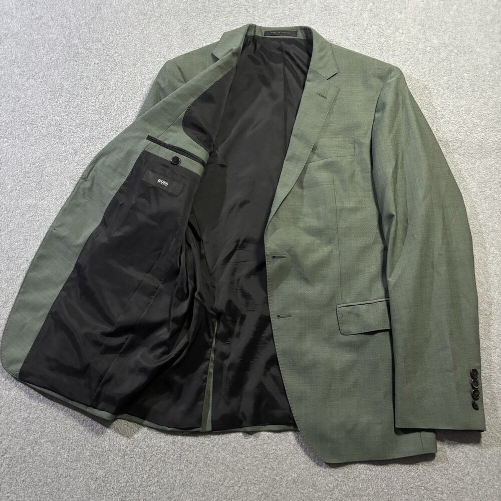 Hugo Boss Huge6 Genius5 Green Wool Blazer Suit Jacket Slim Men 50/40R Guabello